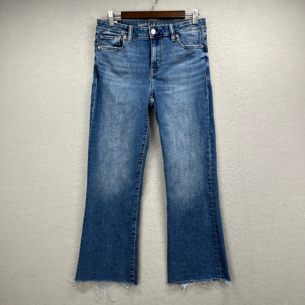 American Eagle Jeans Womens 6 Blue High Rise Kick Boot Crop Next Level Stretch